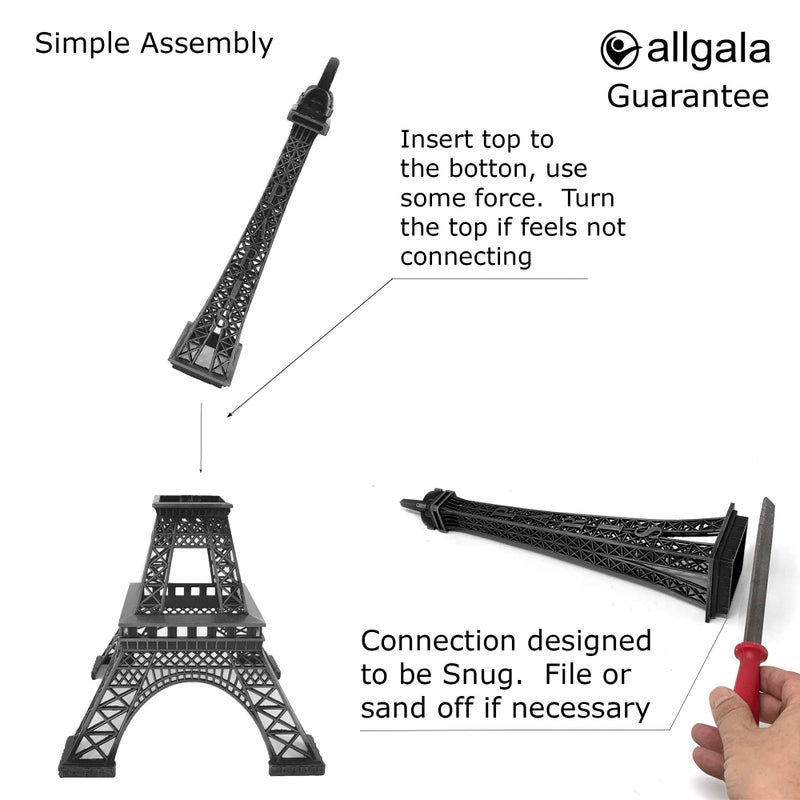 allgala 19 Inch 48CM Eiffel Tower Statue Decor Alloy Metal-Silver (EF19-86194) - Image 4